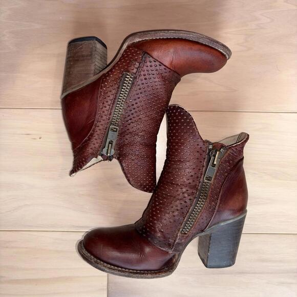 Freebird By Steven Bowie Boots Rust Brown Leather Womens Size 6 Western Casual - Picture 2 of 9